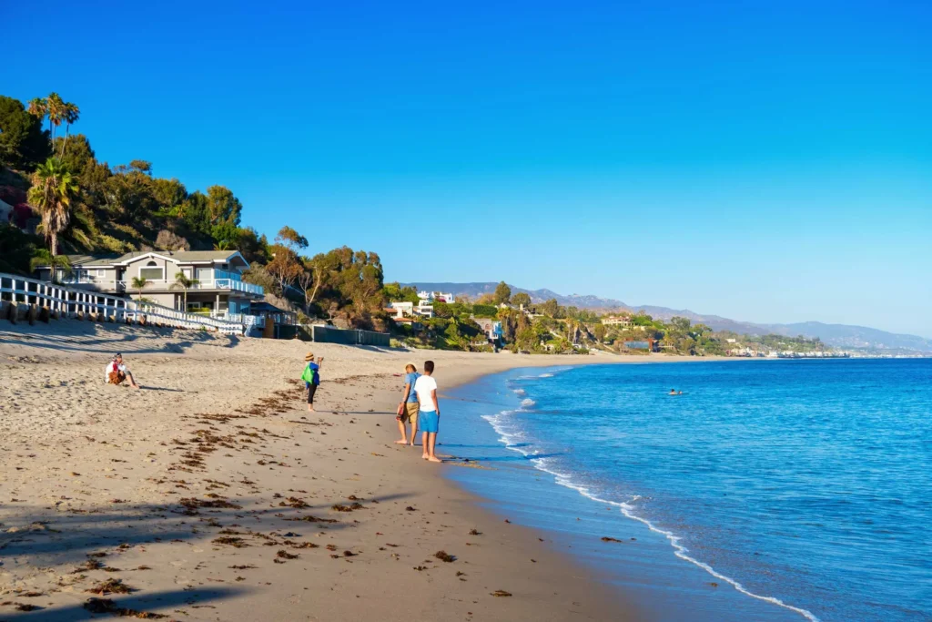 Paradise Cove Beach, located in Malibu, California