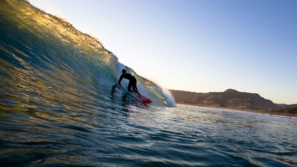 Surfing in Malibu